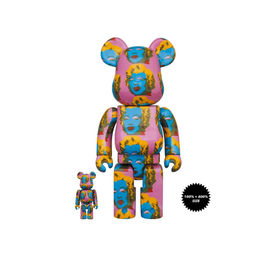 Andy Warhol Marilyn Monroe #2 100% + 400% Bearbrick Set by Medicom Toy x Warhol