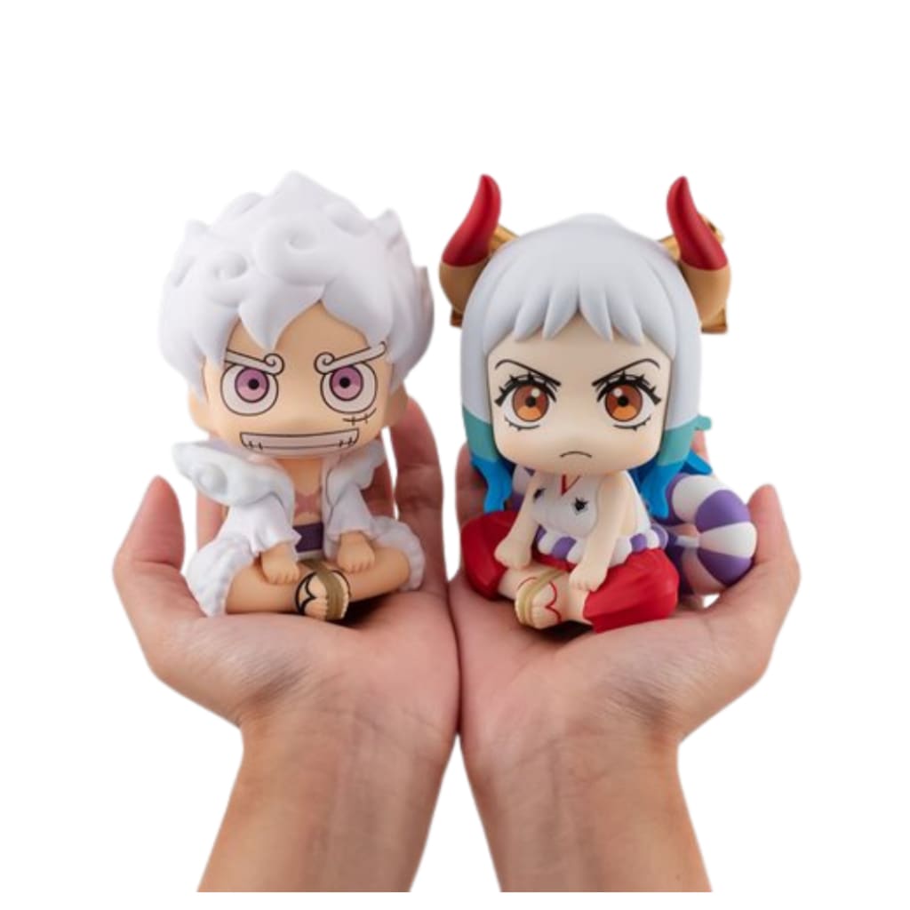 One Piece Monkey D. Luffy Gear Five and Yamato Lookup Series Statue Set of 2 with Gift