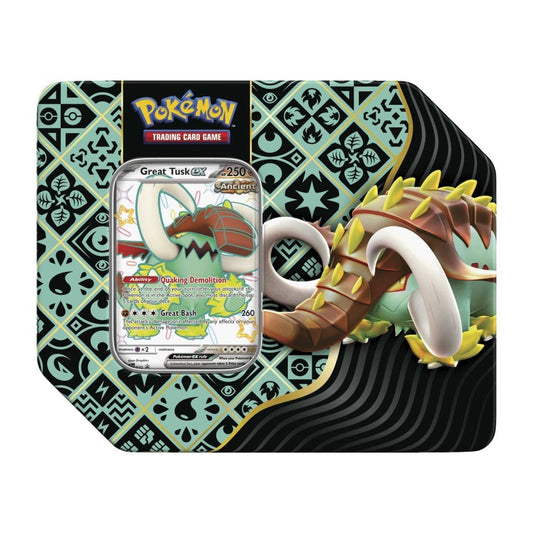 Pokemon: Paldean Fates ex Tin [Great Tusk ex]