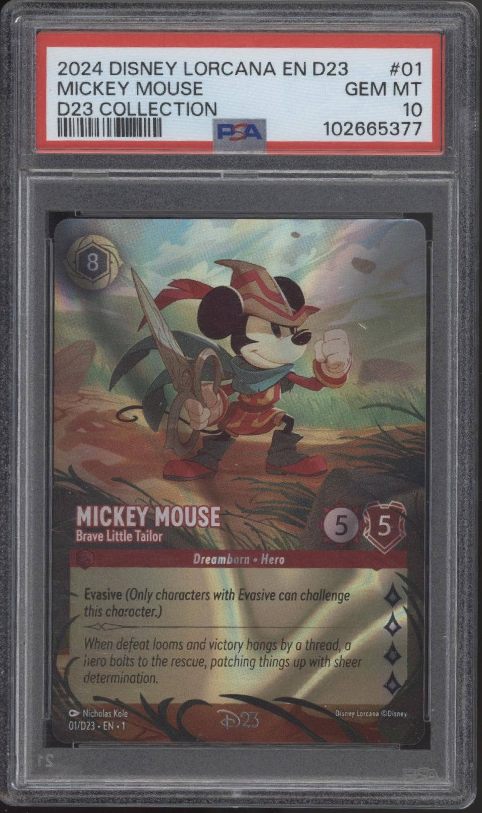 Mickey Mouse Brave Little Tailor Disney Lorcana D23 Collection #01 PSA 10