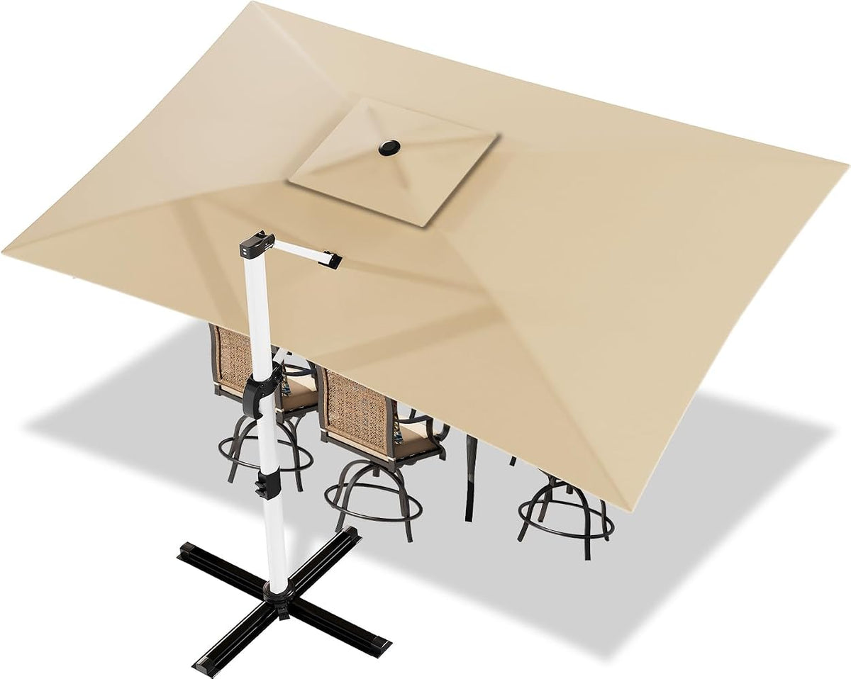 Devoko Parasol Déporté Carré, Canopée Monocouche Parasol de Jardin Extérieur en Aluminium Inclinable Toile Protection UV50+ avec Housse de Protection pour Balcon Patio Terrasse