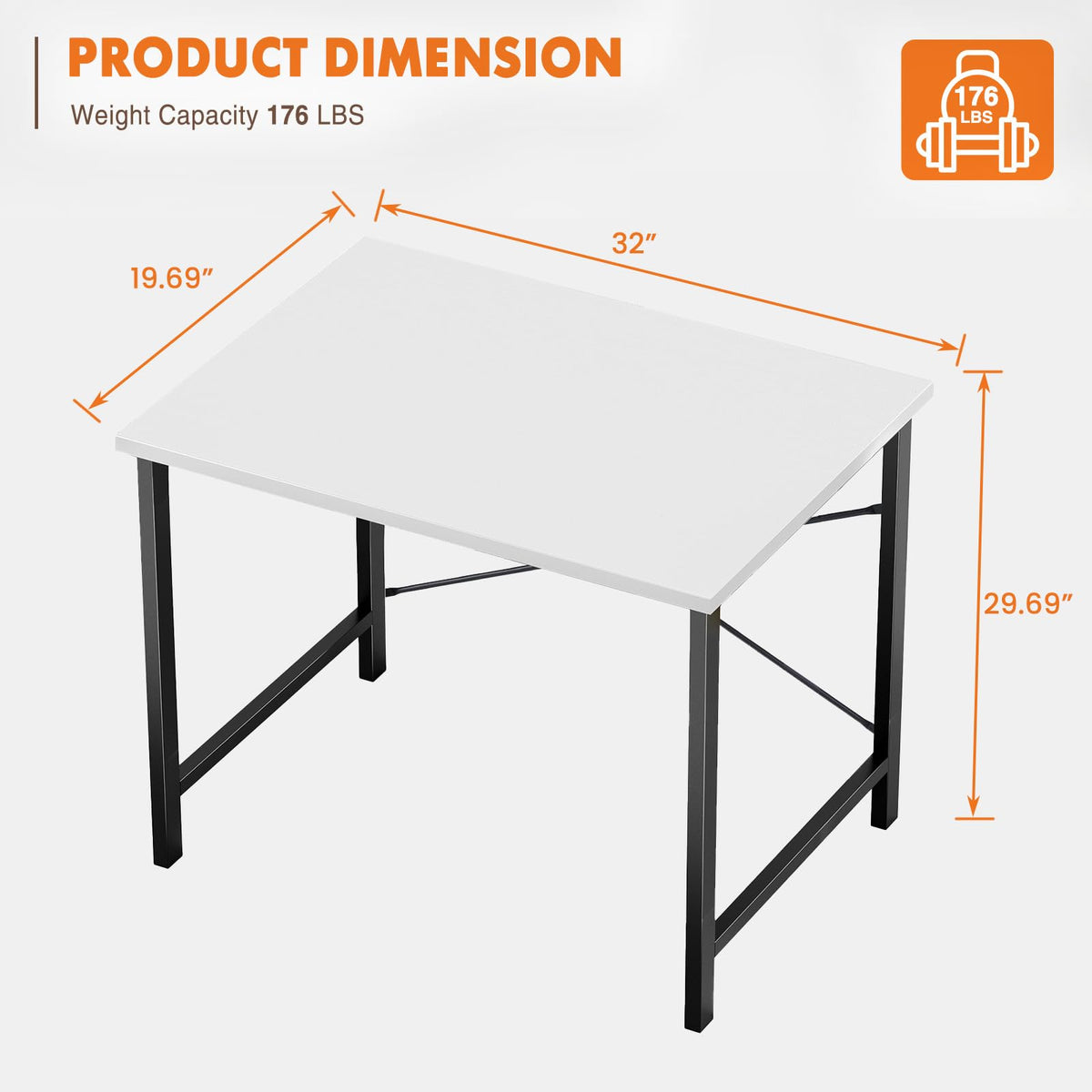 Sweetcrispy 81.3cm Compact Computer Desk White Black