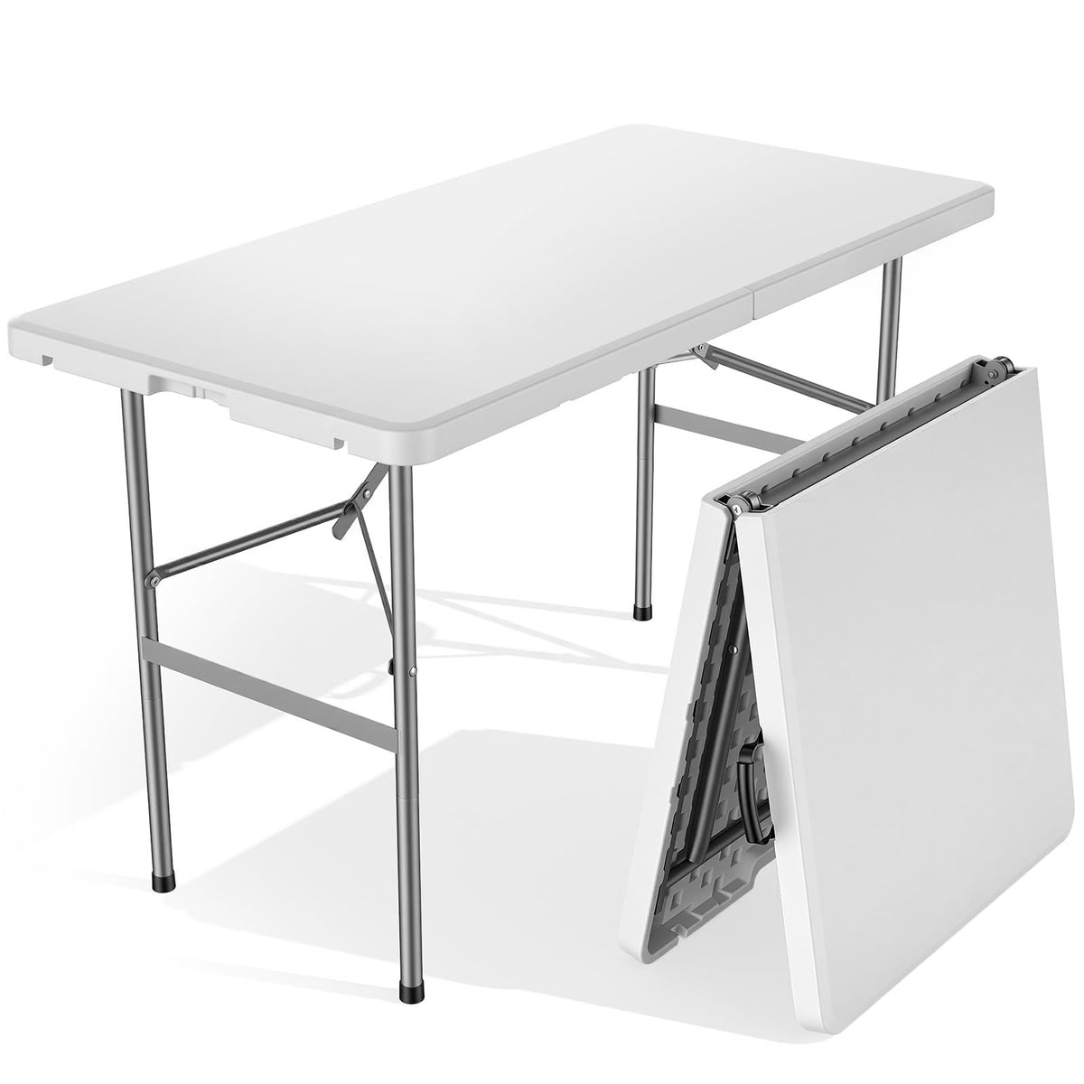 Sweetcrispy 122 cm Folding Picnic Table Basic White