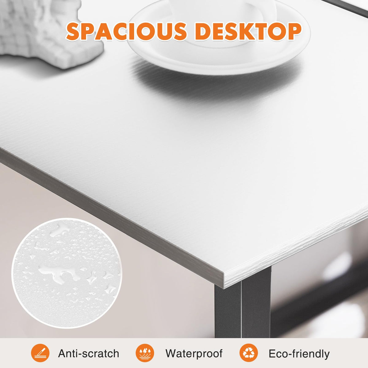 Sweetcrispy 81.3cm Compact Computer Desk White Black