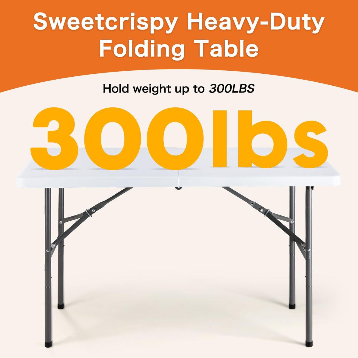 Sweetcrispy 122 cm Folding Picnic Table Basic White