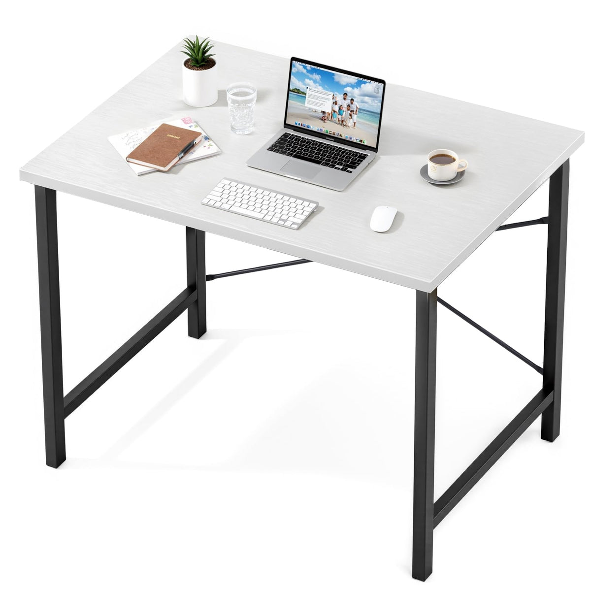 Sweetcrispy 81.3cm Compact Computer Desk White Black