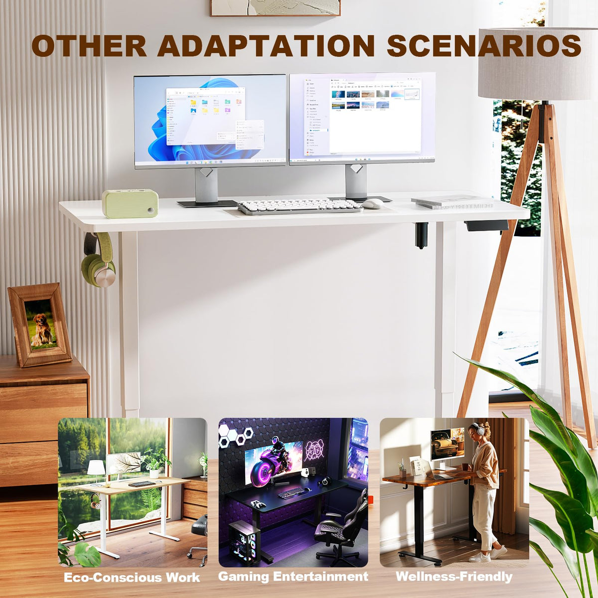 Veken Electric Standing Desk Memory Presets 140cm White