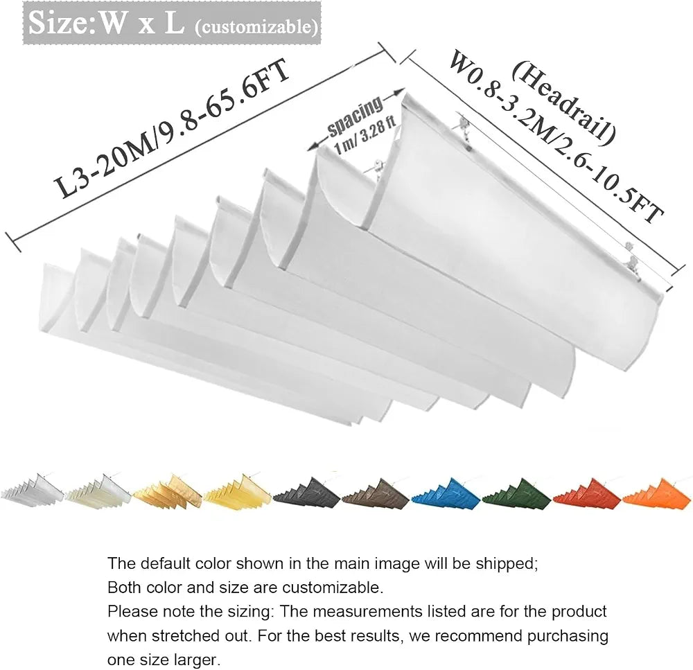 Voile d'ombrage rétractable sur Mesure pour pergola,Voile d'ombrage Coulissant, Personnalisable,Voile-D'ombrage Multi Couleur Taille Bâche Ombrage UV Protection Solaire
