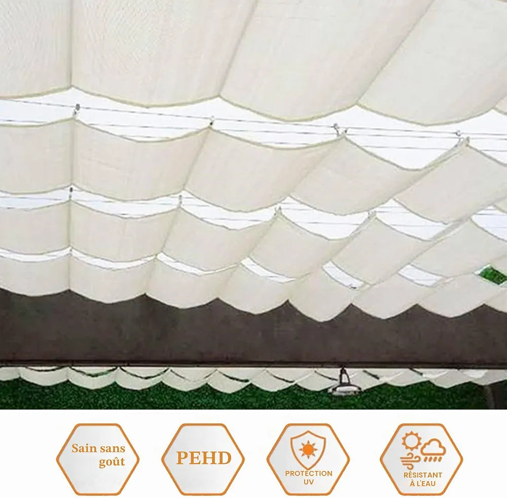 Voile d'ombrage rétractable sur Mesure pour pergola,Voile d'ombrage Coulissant, Personnalisable,Voile-D'ombrage Multi Couleur Taille Bâche Ombrage UV Protection Solaire