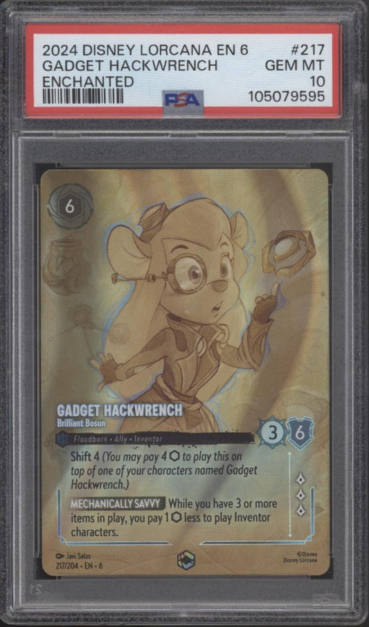 Gadget Hackwrench Disney Lorcana Azurite Sea Enchanted #217 PSA 10